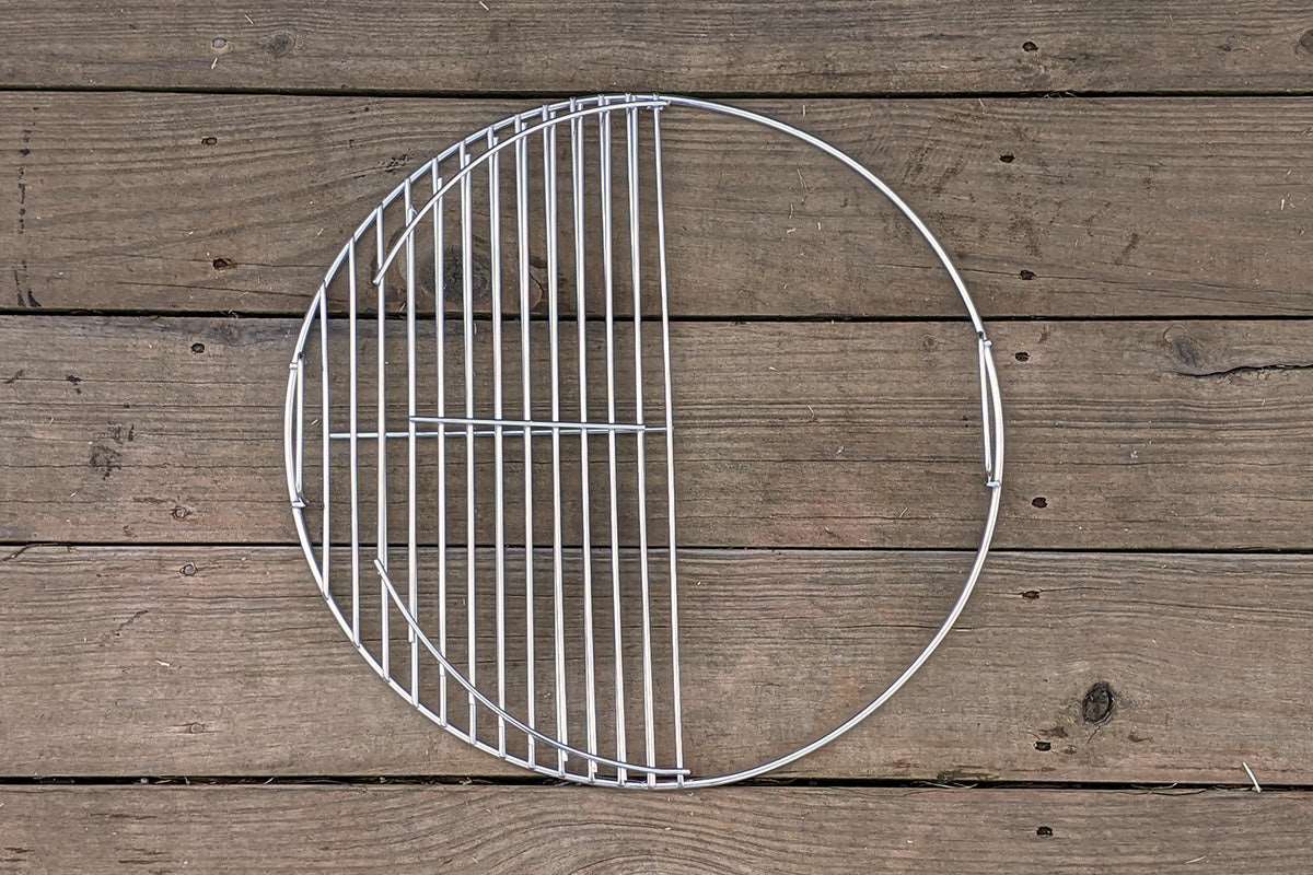 Two-zone cooking enthusiasts and Cold Grate Technique lovers rejoice! Made from high quality 304 stainless steel, this grate will simplify and elevate any cook.  Say goodbye to rust!  We love table top charcoal grills, but the worst thing is opening it up, getting ready to cook, only to see there is rust on the grate.  