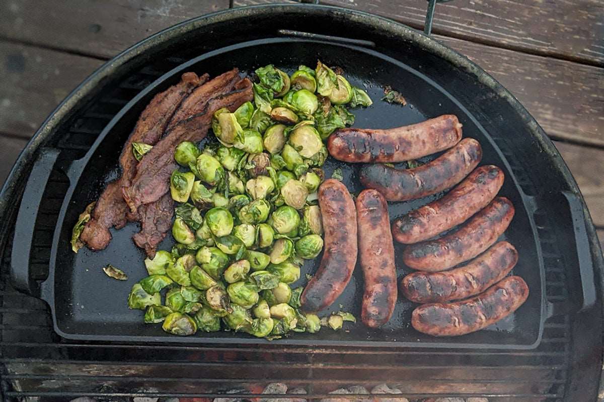 3-in-1 Grill Accessory - in Cast Iron! This cast iron Drip 'N Griddle Pan has the same three functions many of you know and love about our other pans, but now made in cast iron. That means you get a non-stick surface, a perfect companion for searing up a ribeye and no more warping over direct high heat!