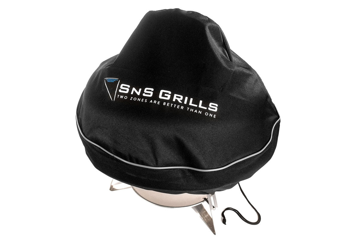 Branded Cover for our Travel Kettle Grill We know there’s nothing better than looking at the beauty of the Slow ‘N Sear® Travel Kettle Grill. But when it needs some additional protection from the elements, this “SnS Grills” branded cover is the ideal solution!